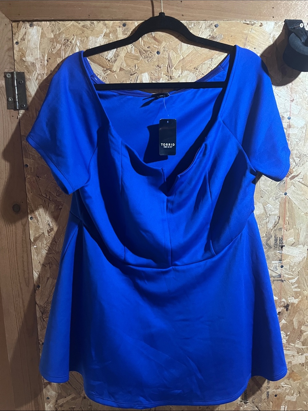 Electric Blue Peplum Shirt - NWT